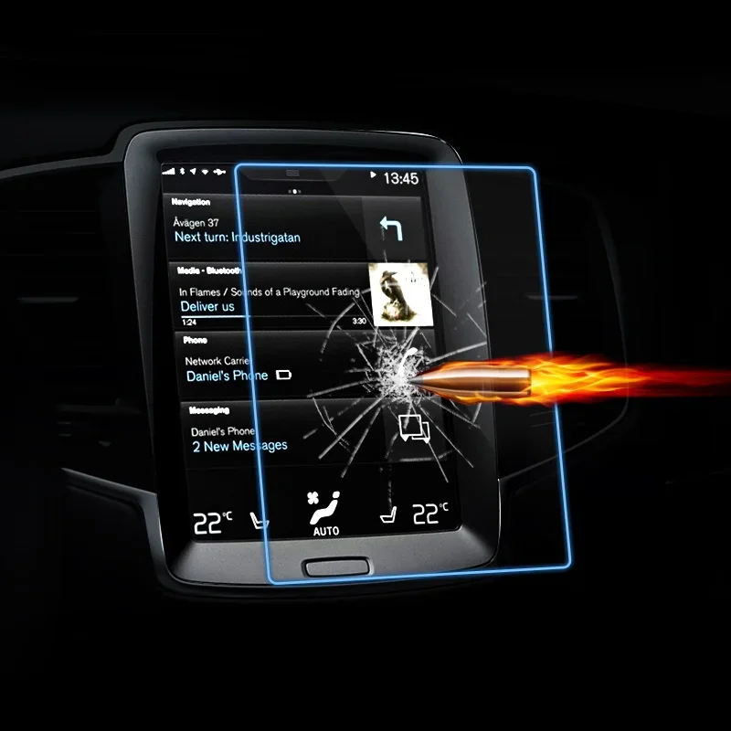 Car Rear Seat Display Screen Tempered Glass Protective Film GPS Navigation Panel Prevent Scratches For Volvo XC60 2018 Stickers