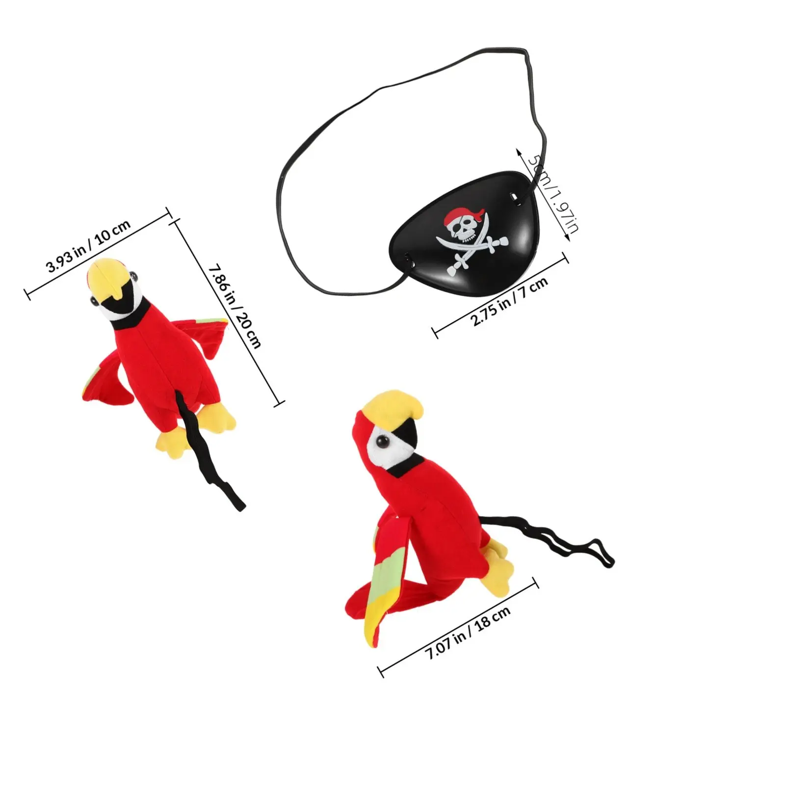 1Set Realistic Pirate Parrot Shoulder Accessory Costume Prop for Halloween Fancy Dress Role Play Party Celebration
