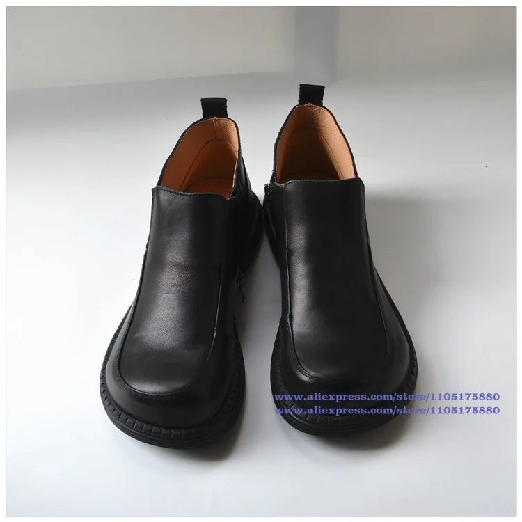 

Cowhide Flats Loafers Men's Genuine Leather Brown/black Leather Casual Shoes Slip On Low Top Boots Trendy Handmade Men's Shoes