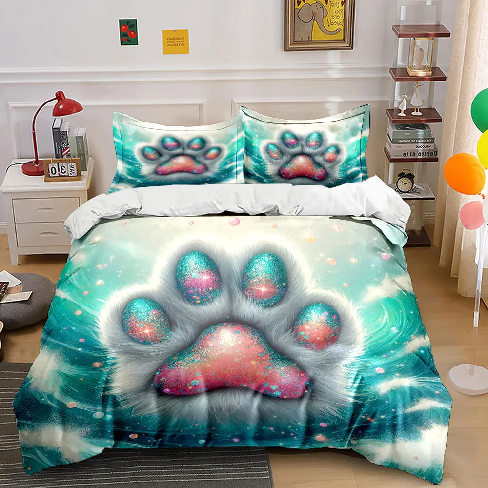 

Dreamy Waves with Ethereal Bubbles Duvet Cover Set with 3D Printing Design Soft Polyester Bedding Set All-Season Comfort