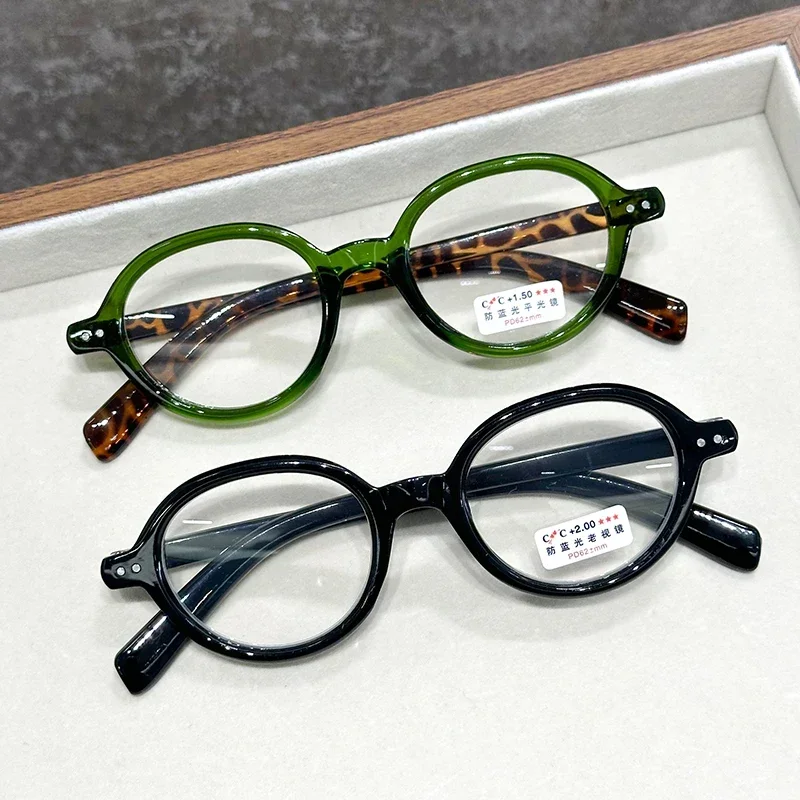 2025 Vintage Oval Frame Glasses Women Leopard Ins Sweet Cool Eyewear Trend Brand Reading Computer Anti Blue Light Eyeglasses image 3