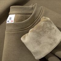 600G Heavy Brown Fleece Thickened Sweater Autumn and Winter Loose Casual Versatile Top harajuku