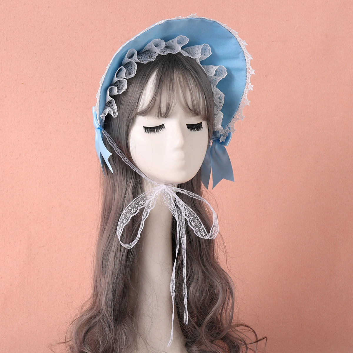 レースロリータボンネットビクトリア朝のかぶと手作りゴージャスなゴシックヴィンテージガールコート太陽の帽子 Bnt コスプレ