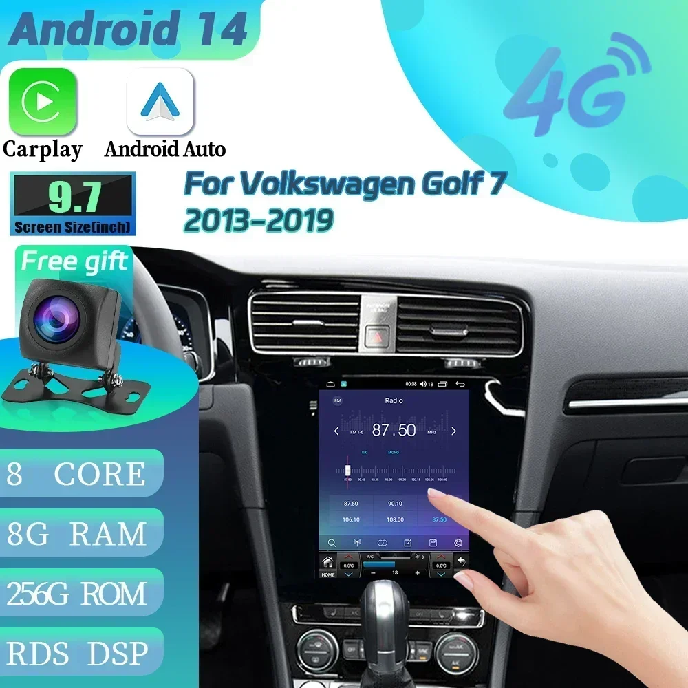 9.7inch For Volkswagen Golf 7 2013-2019 Android 14 Car Radio Multimedia Intelligent 4G GPS Wireless Apple Carplay Touch Screen