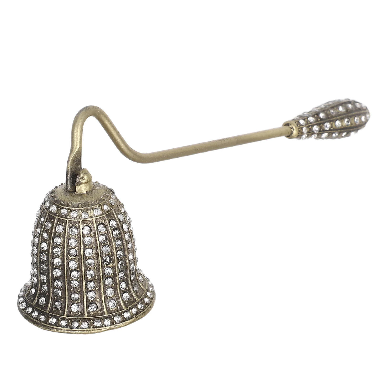 

Long Handle Snuffer Retro Rhinestone Design Zinc Alloy Flame Extinguisher Tool for Safe Extinguishing Vintage Metal Wick