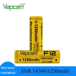 Highest Capacity 14500 Battery Vapcell 14500 F12 1250mah 3A INR14500 3.7V Rechargeable Batteries For Flashlight Camera