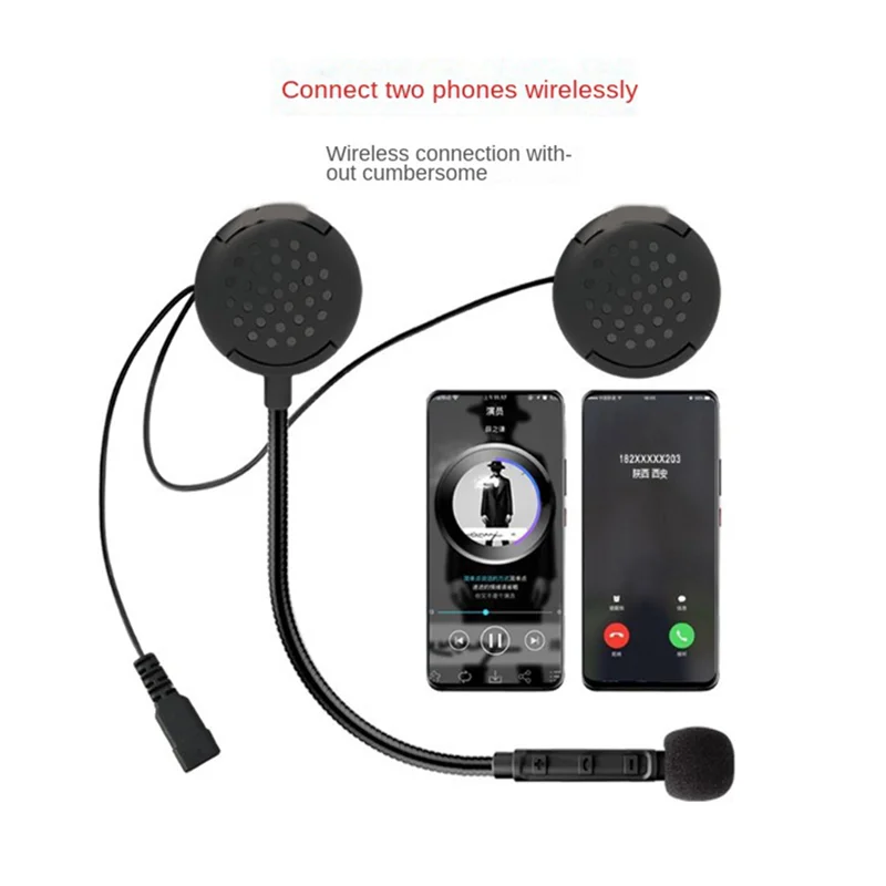 

AU04 -M1 Motorbike Motorcycle Helmet Wireless Bluetooth-Compatible Headset Connection To 2 Phones Auto Answer Super Sound Qualit