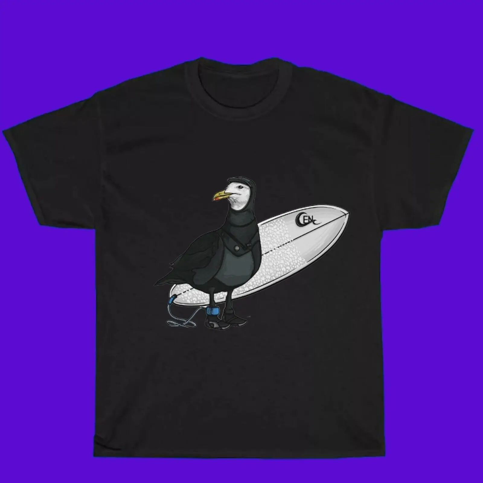 NWT 964929-Winter Surfer Seagull retro art graphic  T-Shirt Size S-5XL