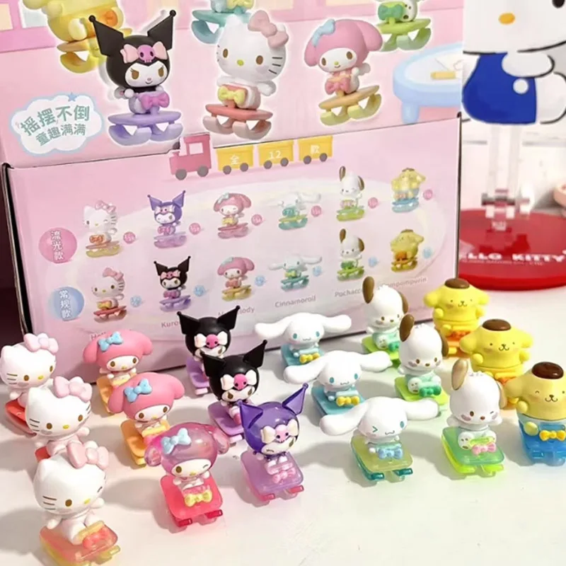 

Детская серия персонажей Sanrio, слепая коробка Mymelody Kuromi Hellokitty Pochacco, милые мини-фигурки, модель, подарки для детей