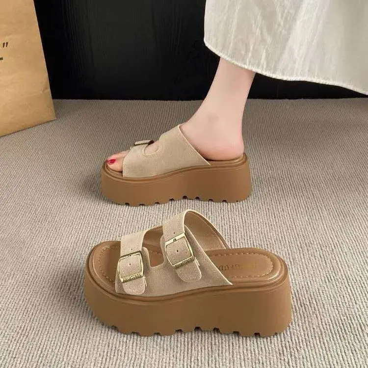 2026 Neue modische Strandschuhe mit weicher Sohle, coole Plateau-Slipper für Damen für den Sommer im Freien – Detail 3
