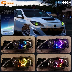 For Mazda 3 Mazda3 BK BL Speed Mazdaspeed Multi Color RGB Led Angel Eyes Hex Halo Rings Dynamic Sequential Turn Signal Light DRL