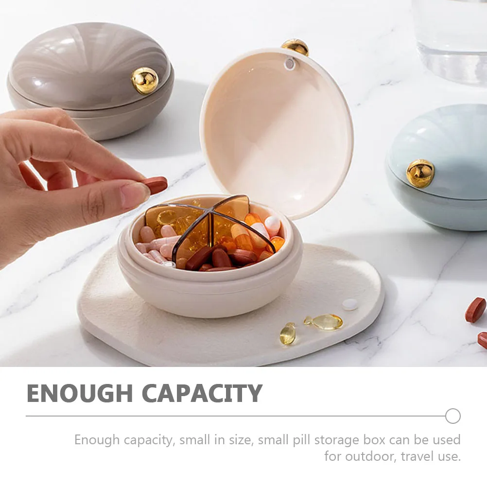 

2 pcs Sealed Pill Boxes Portable Storage Case Travel Organizer Small Round Container Compartment Medicine Holder Mini Container