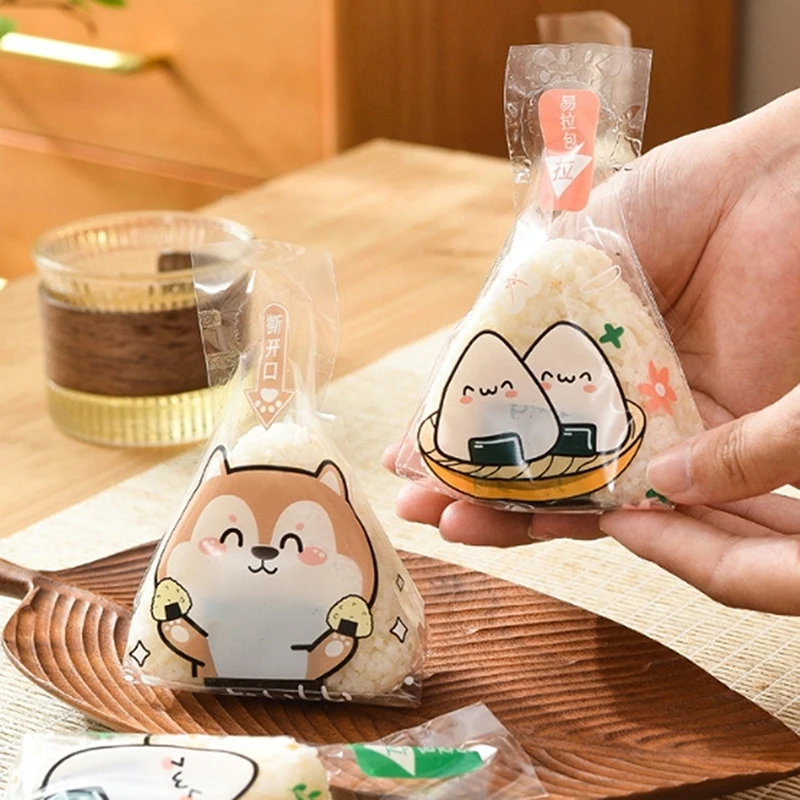 1 ชุด Bento DIY อุปกรณ์เสริมน่ารักการ์ตูนสําหรับสามเหลี่ยมลูกข้าวบรรจุภัณฑ์ถุงพิเศษถุงซูชิทําแม่พิมพ์