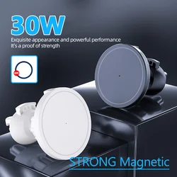 Upgraded Magnetic Wireless Car Charger 30W Fast Car Charging for iPhone 12 13 14 15 pro max mini Air Vent Car Phone Holder Stand