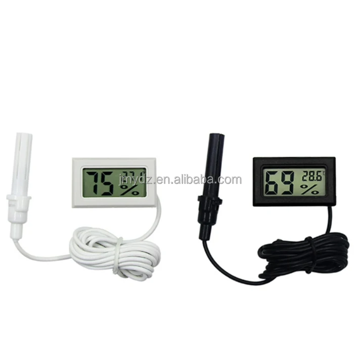 

Thermometer FY12 Digital LCD Embedded Electronic Digital Temperature And Humidity Meter With Probe And Cable