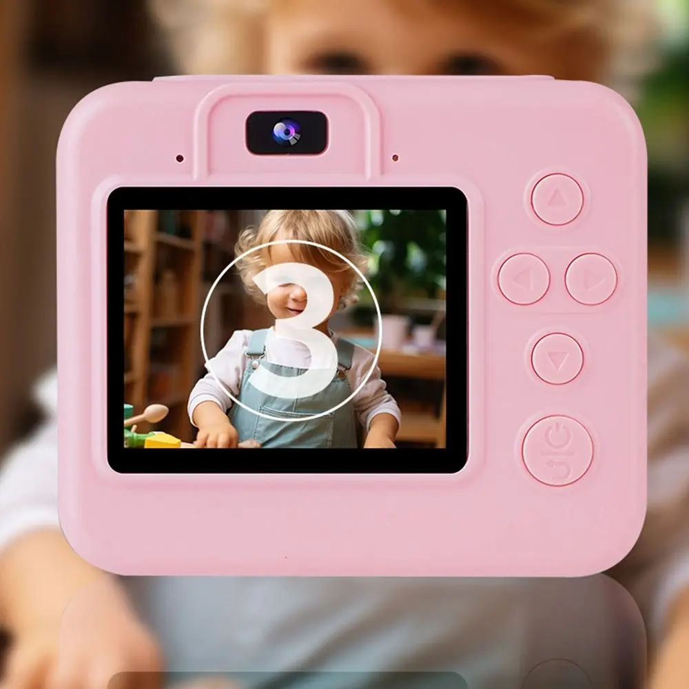 1080p HD-Bildschirm Kinder Digitalkamera Tragbarer Farbstift Sofortdruckkamera Rollenpapier Selfie Kleinkind Videorecorder Bild