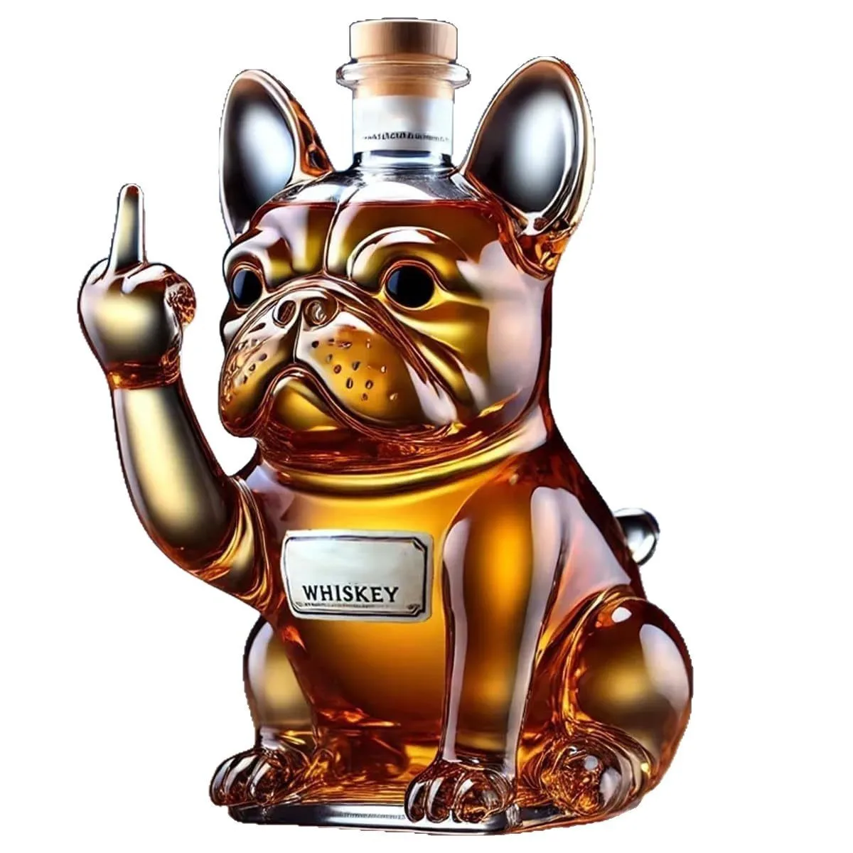 Funny French Bulldog Whiskey Bottle Novelty Decanter with Glasses, Cute Animal Liquor Container Gift Set - Image 6