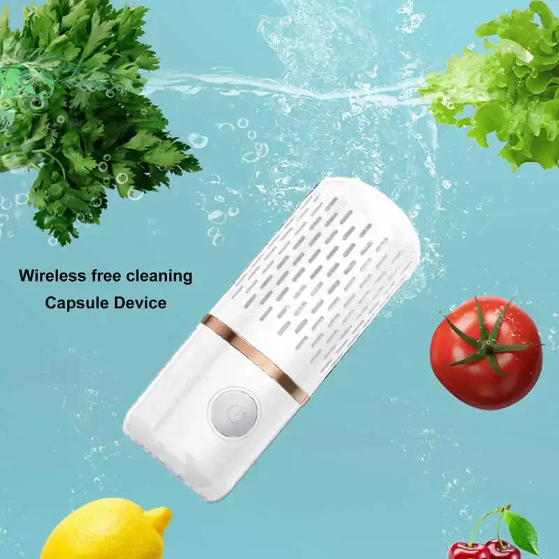 Vegetable Washer Vegetable Washing Machine Multifunction Wireless USB Charging Auto Capsule Fruit Purifier  Kitchen Fruit