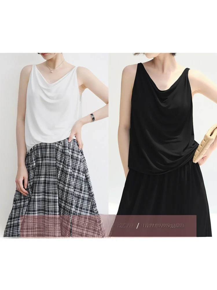 

Amyy Studios Toray VISCOSE Cool Feeling Moisture Wicking Vest Top Women's H-Shape Tank Top Inner Wear Pure Color Summer 2025