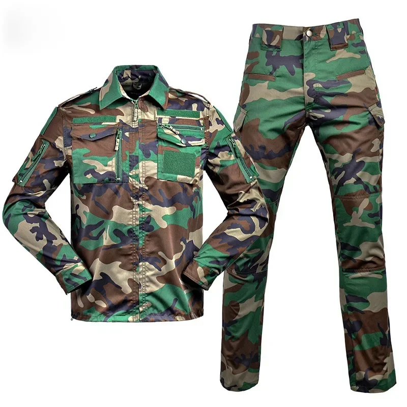 Tactische BDU Shirt Broek Set Camo Uniform Outdoor Combat Ghilliekostuum Airsoft Sniper Kleding Training Wandelen Jachtkleding