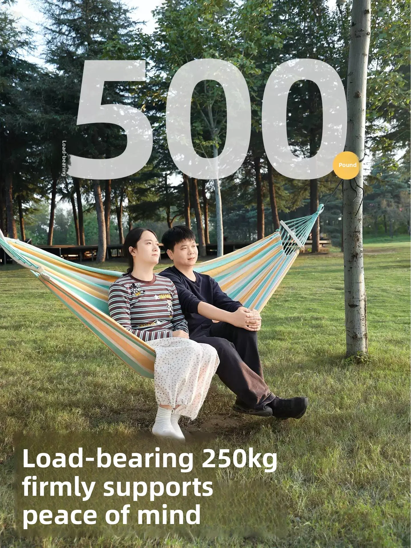 YFY outdoor thickened canvas hammock adult camping picnic double cradle anti-rollover swing