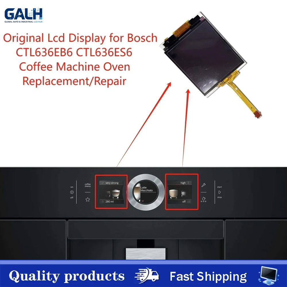 For Bosch CTL636EB6 CTL636ES6 Coffee Machine Oven Original LCD Display With Touch Screen