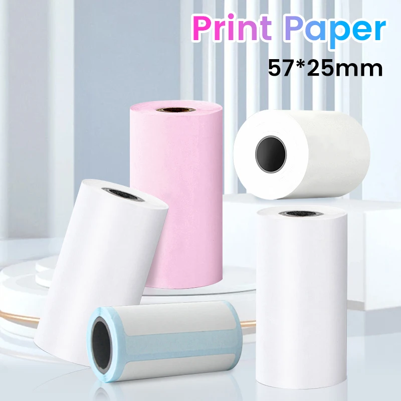 57*25mm etiqueta de papel térmico adesivo auto-adesivo hd cor rolos de papel para mini impressora impressão instantânea crianças câmera foto papel