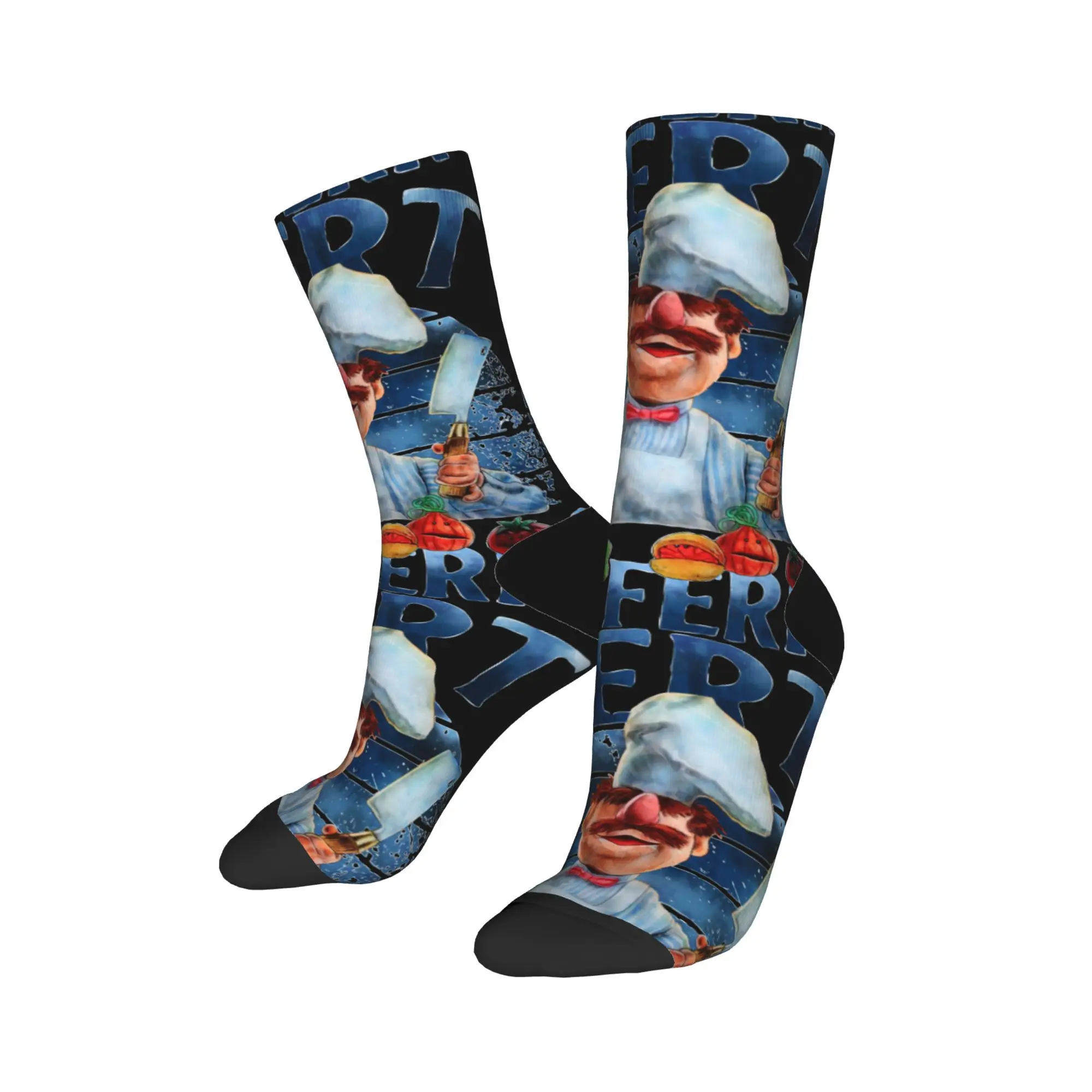 Male Men Socks Casual VERT DER FERK IS SWEDISH CHEF Muppet Show Sock Polyester Graphic Women Socks Spring Summer Autumn Winter