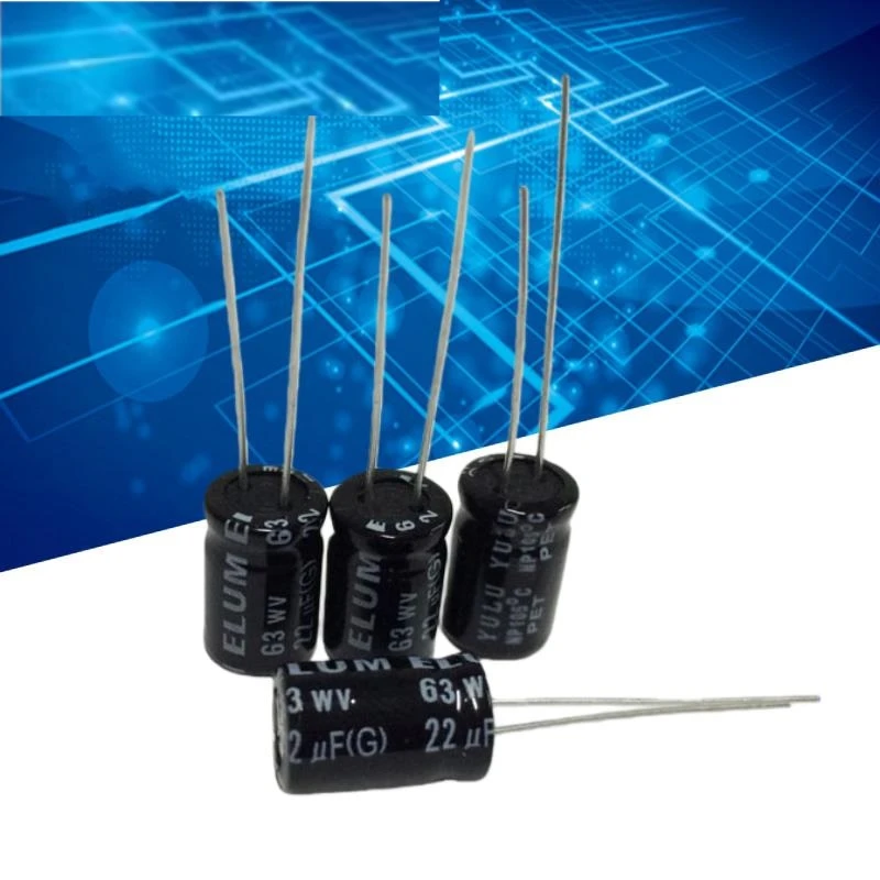 20PCS Audio Divided Vertical NP Non Polarized Aluminum Electrolytic Capacitor 63v 22uf 8X11mm