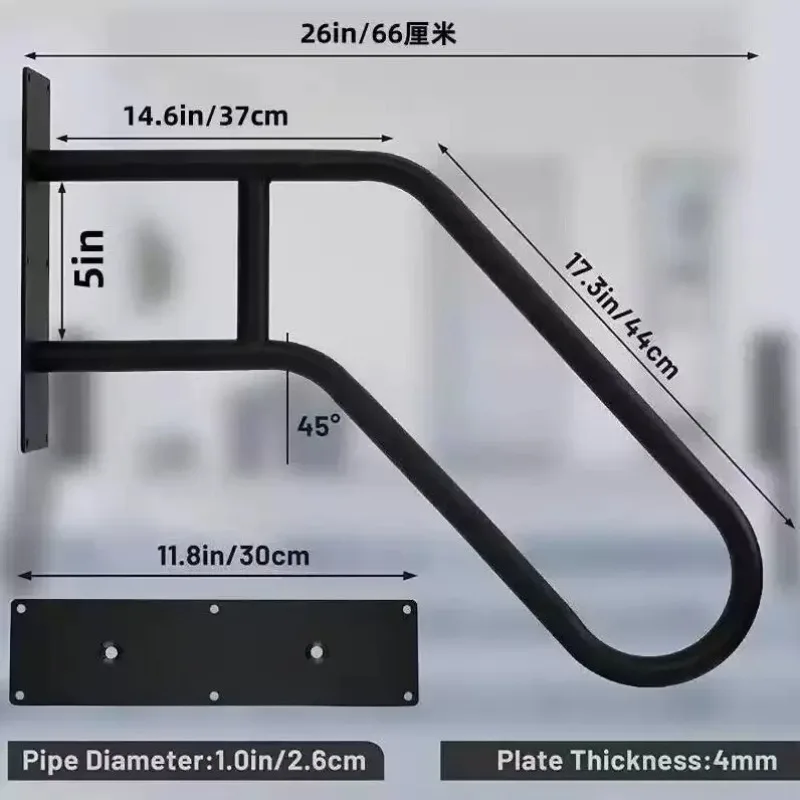 Pasamanos de escalera de acero minimalista industrial: barandilla de seguridad antideslizante para personas mayores, protector de escalones moderno y alquiler de vacaciones