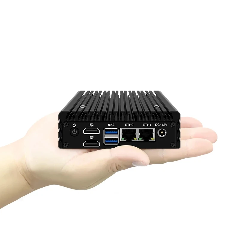 X86-P5 12th الجيل جهاز توجيه صغير I3 N305 N355 N100 N150 DDR5 2x I226-V 2.5G LAN بدون مروحة خادم الجيب Proxmox Firewall PC