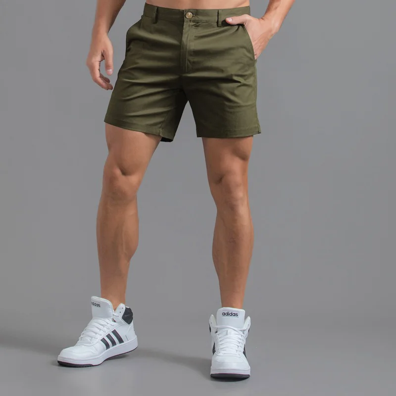 Men\'s Casual Shorts 2024 Summer Slim Fit Sexy Golf Shorts Solid Color Pure Cotton Waterproof Wear-Resistant Cargo Shorts Male