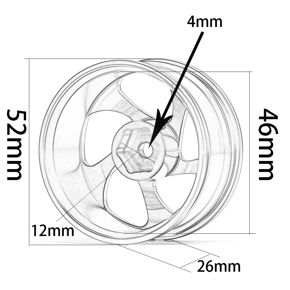 Aluminum 5 Spoke Wheels Hub/Rims for RC on-Road Drift 1/10 Tamiya Traxxas HSP HPI Kyosho RedCat SAKUR Car Accessories