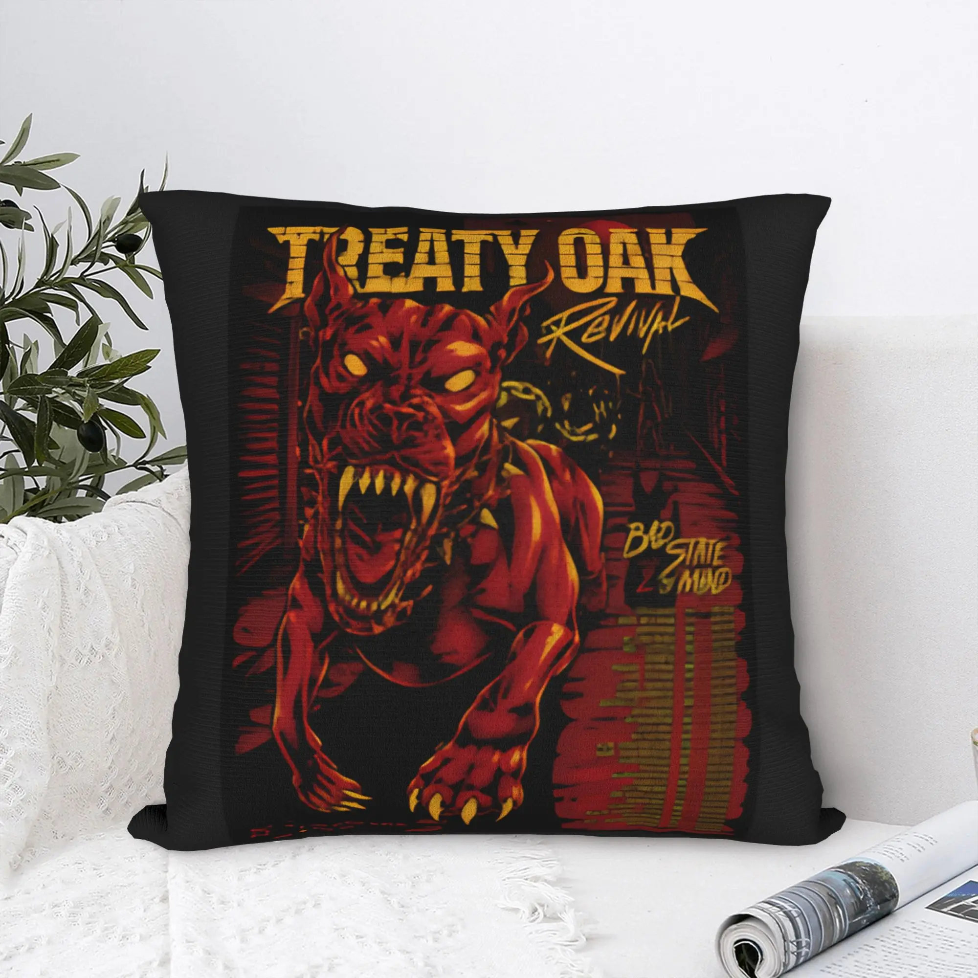 Country Music Band Treaty Oak Revival Pillow Cover  Retro Trendy Pillow Case For Sofa Car Home Decor Soft Pillowcases Gift Idea