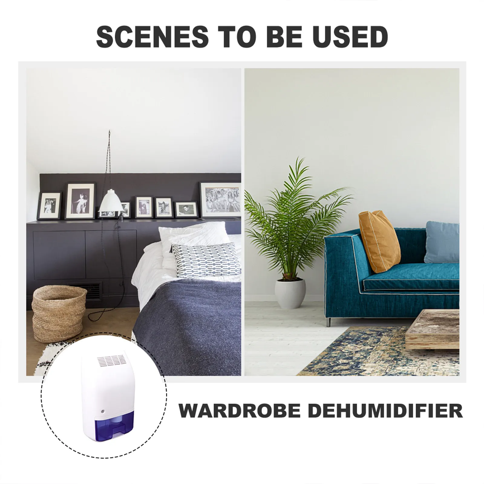 

Compact Mini Wardrobe Dehumidifier Portable Air Dryer ABS Automatic Shut Off Moisture Absorber for Home Bedroom