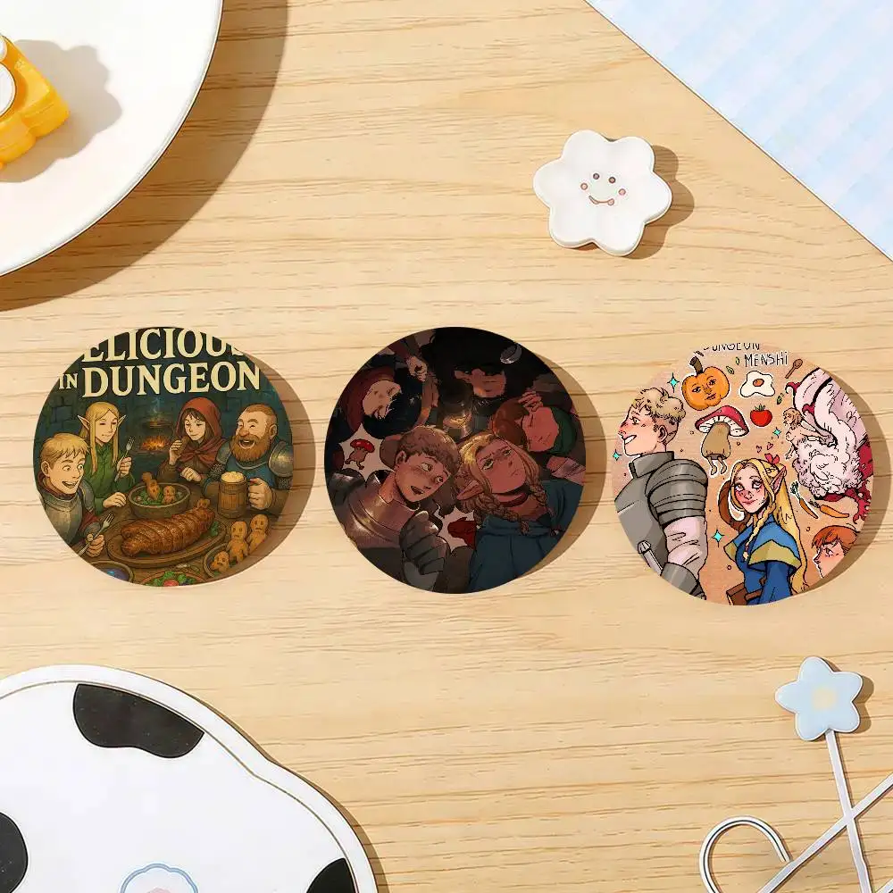 D-Delicious In D-Dungeon Cartoon Animation Badge Tinplate Meme Round Brooch For Hat Bag Creative Lapel Jewelry Accessories Gifts