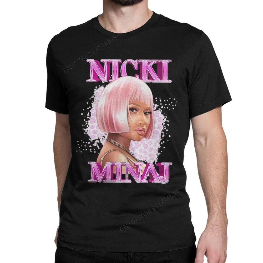 Vintage Hip Hop Rapper Nicki Minaj T-Shirts Men Women's  Cotton T Shirts Queen of Rap Short Sleeve Tee Shirt Gift Idea Tops