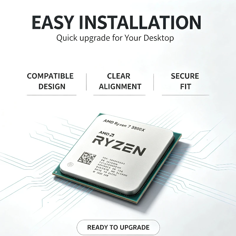 Processador Ryzen 7 5800X AM4 para PC Gamer, 8 Núcleos, 16 Threads, Processo de 7nm, Cache L3 de 32MB, 3.8-4.7GHz, DDR4-3200, Sem Ventoinha