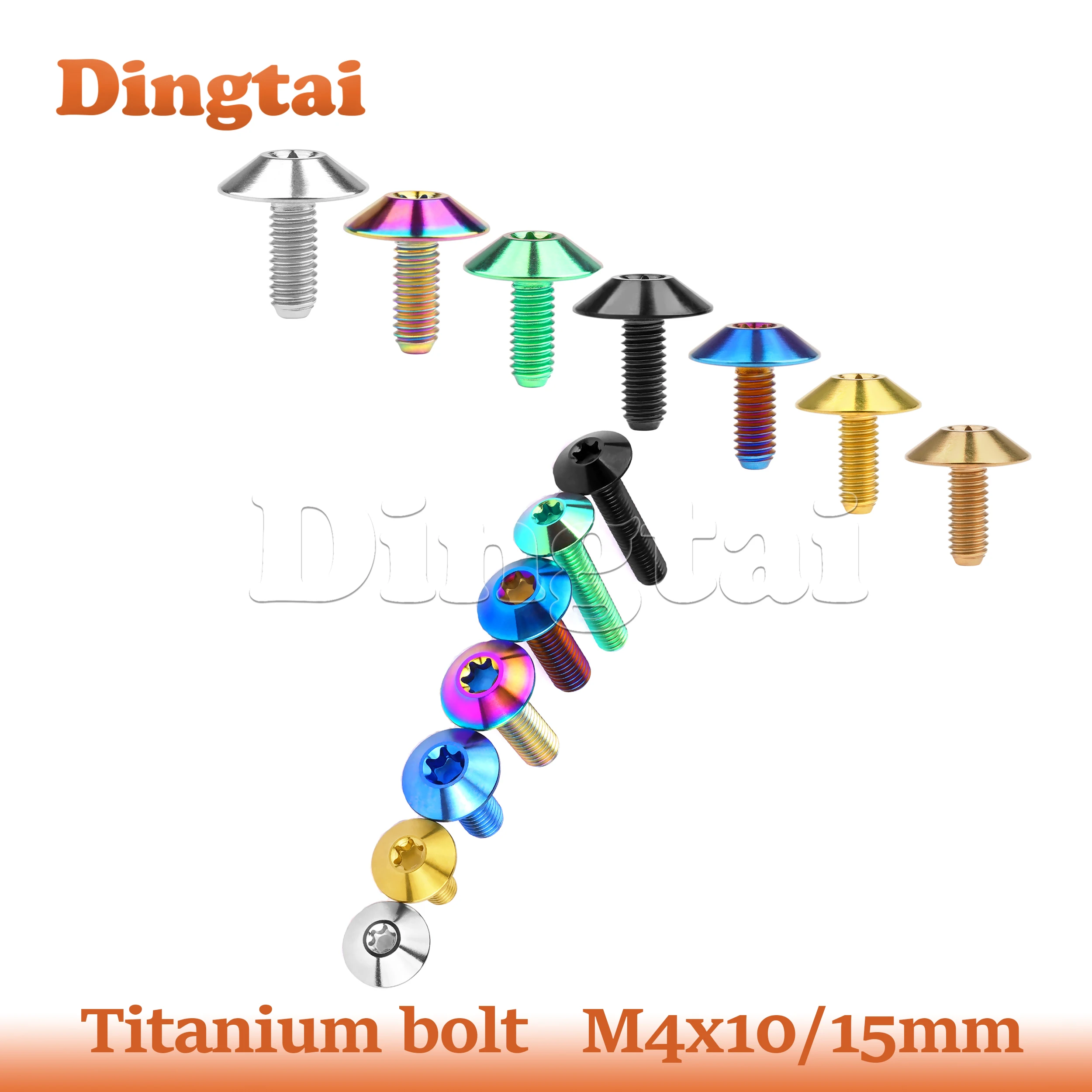 

Dingtai Titanium Bolt M4x10/15mm Torx Head Bolt for Motorcycle Bicycle Fastener Accessory