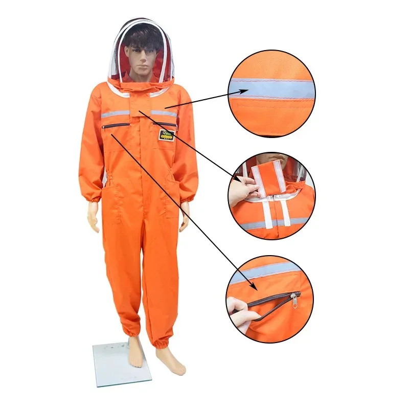 

Beekeeping Tools, Whole Body, One Piece, New Orange Anti Bee Suit,Professional Anti Bee Protective Suit Beekeeper Gear