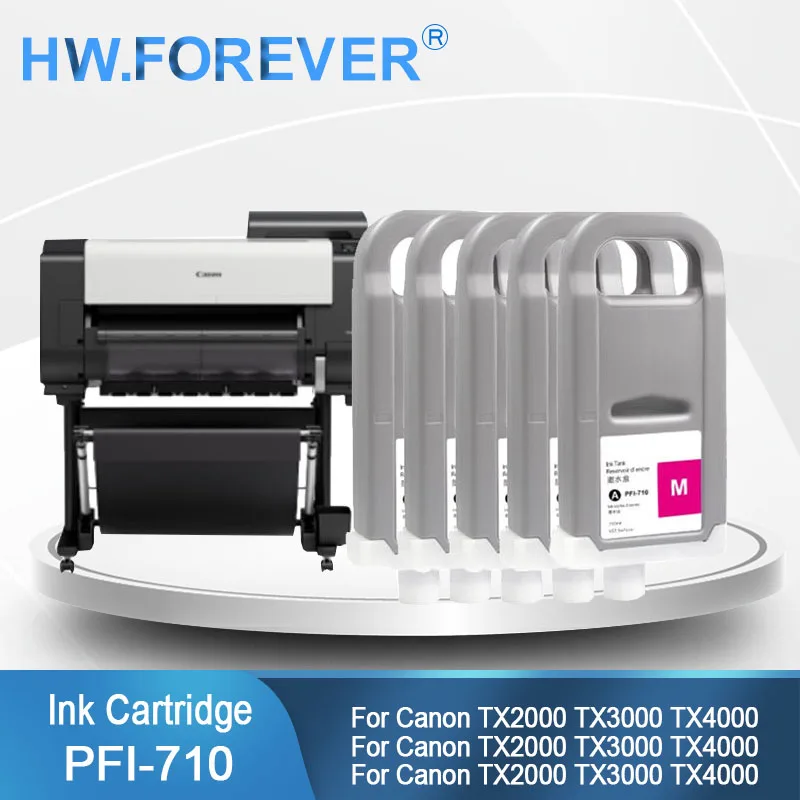 

PFI-710 PFI710 Compatible Ink Cartridge For Canon TX2000 TX3000 TX4000 Printer With Chip Pigment 700ML/PC Ink Cartridge