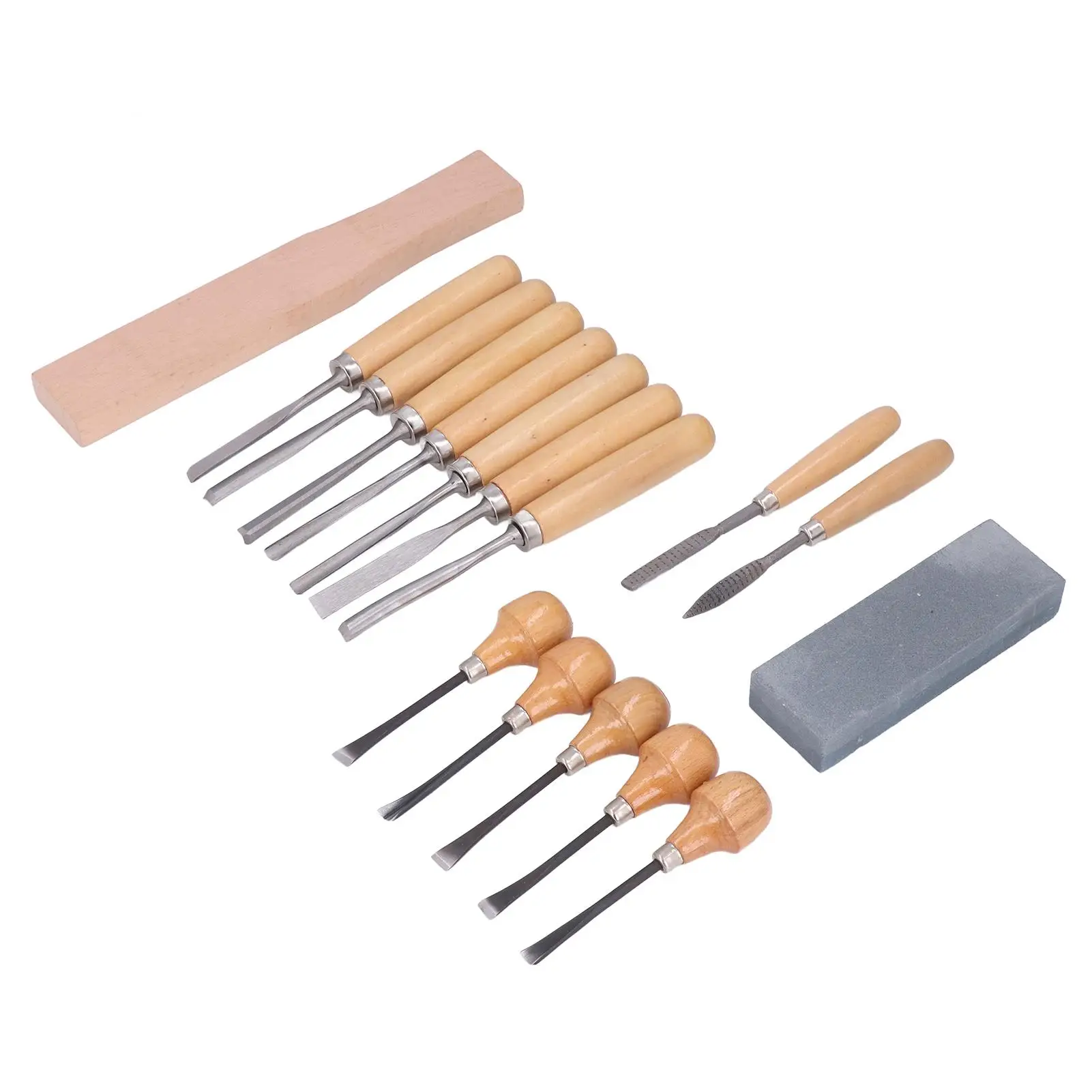 16 Pcs Wood Carving Tool Set - Steel Chisel Kit & Hand Tools for Crafts, DIY Projects & Wedding Gifts