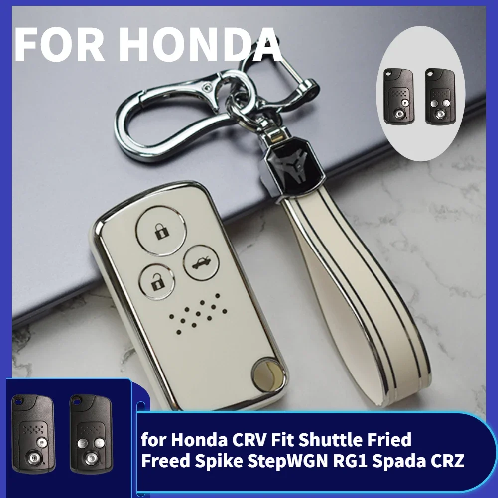 

Car Key Fob Case Cover for Honda CRV Fit Shuttle Fried Freed Spike StepWGN RG1 Spada CRZ Shell Holder Keychain Protector