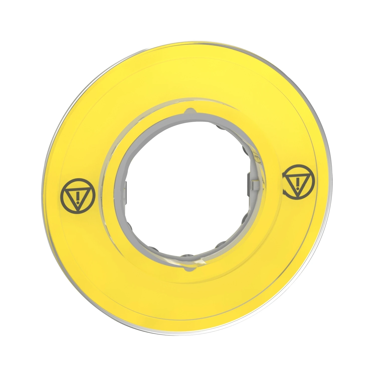 ZBY9121 Legend holder 60mm for emergency stop switching off push button, Harmony XB4, plastic, yellow, unmarked