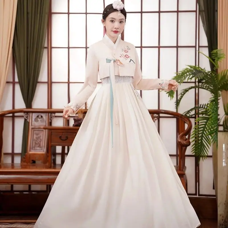 الملابس الكورية للنساء Yanji الإنترنت الشهيرة التقاط الصور فستان المحكمة الأداء اليومي سوبر الجنية الهانبوك ملابس الزفاف #5