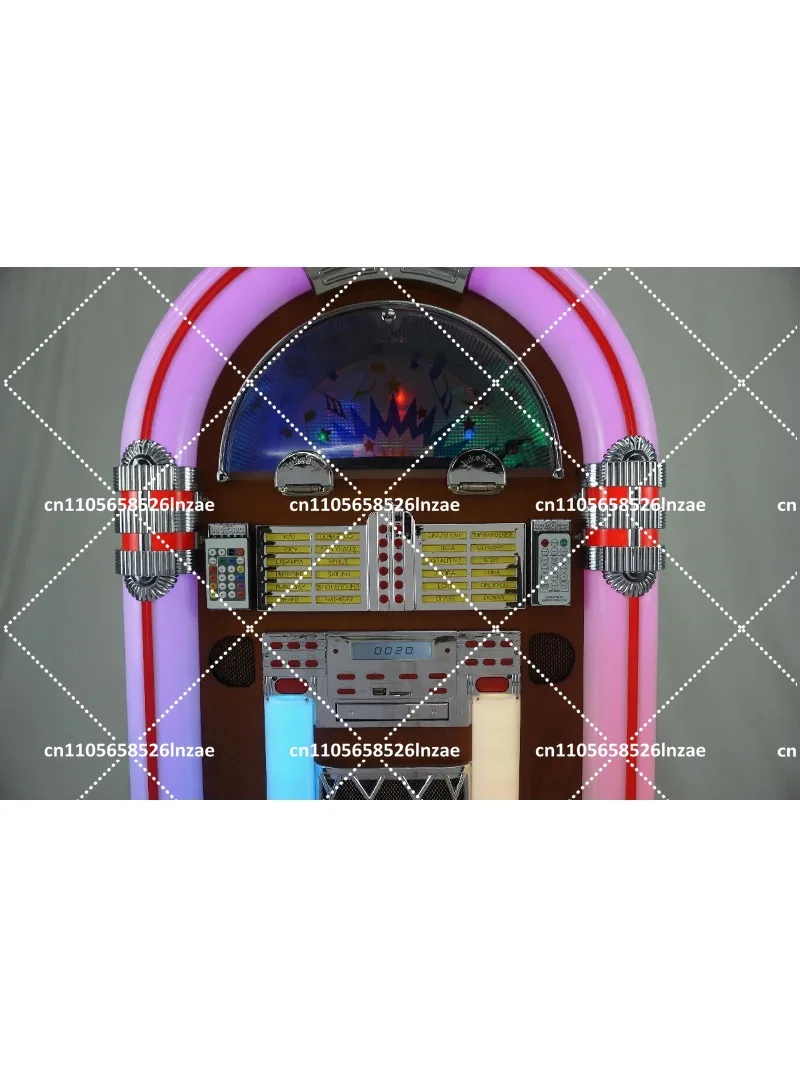 Retro Digital Jukebox with Bluetooth, USB, SD Card Playback, Colorful LED Lights