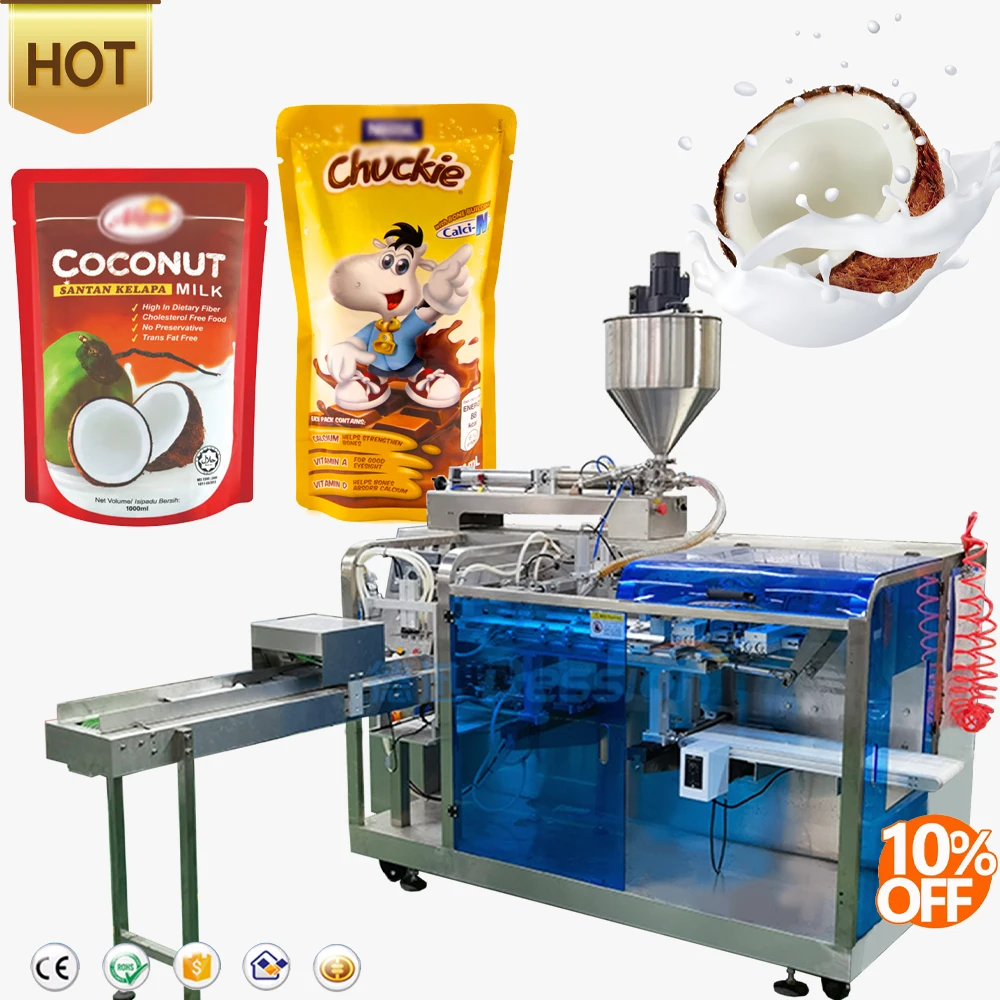 عالية الجودة التلقائي مسبقة الصنع Doypack حقيبة صلصة لصق السائل ملء آلة التعبئة الحليب المربى حساء الماء آلة تعبئة الزيت