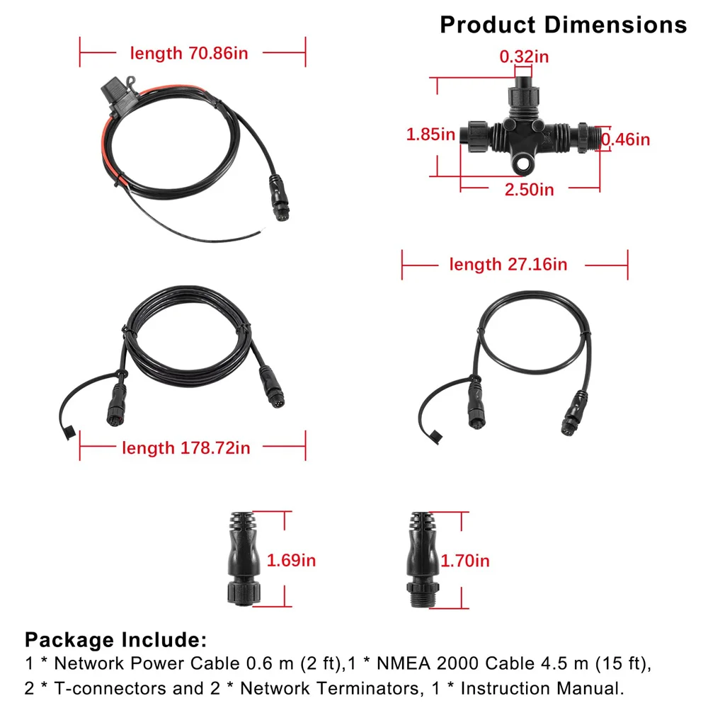124-69 nmea Netzwerk-Starter-Kit nmea Knoten-Terminatoren nmea2000 für t Connector Low rance N2K-Exp-Rd-2 global map 5200c 7200c – Detail 5