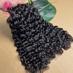 Double Drawn Water Wave 100% Raw Virgin Human Hair Bundles Bouncy Curly Vietnamese Unprocessed Hair Weave Extensions Thick