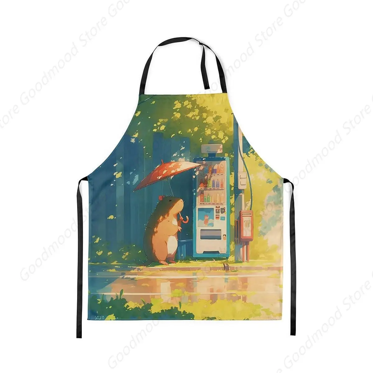 

Cute Capybara Apron Japanese Style Cartoon Animal Kitchen Apron Wildlife Waterproof Apron